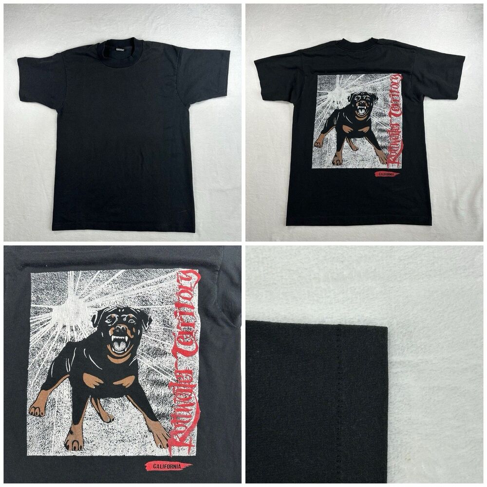 Vintage Howlin Wolf T Shirt‎ Mens Medium Black Rottweiler Graphic USA Made